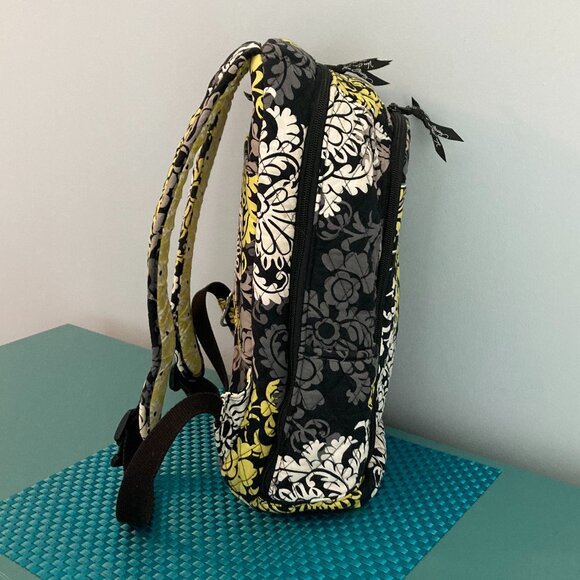 Vera Bradley Backpack with Padded Laptop Compartment Black White Baroque - Picture 4 of 16